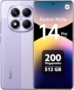XIAOMI Redmi Note 14 Pro 5G Smartphone, 12+512GB, Purple, 200MP AI Camera, IP68, Turbo Charge 45W with 5110mAh Battery, AI Features (Charger Not Included, French Version + 2 Years Warranty) - Image 1
