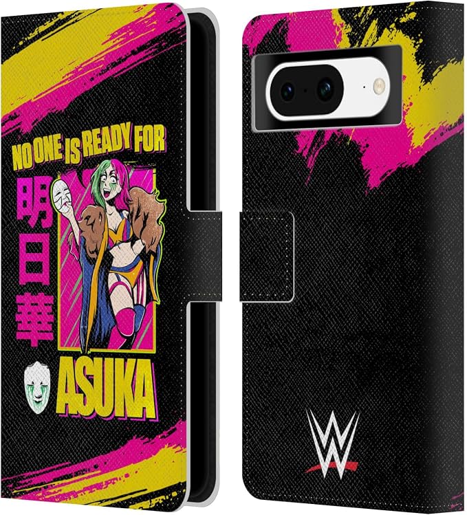 Head Case Designs sous Licence Officielle WWE Personne n'est Prêt Asuka Étui Portefeuille en Cuir Compatible avec Google Pixel 8 - Image 1