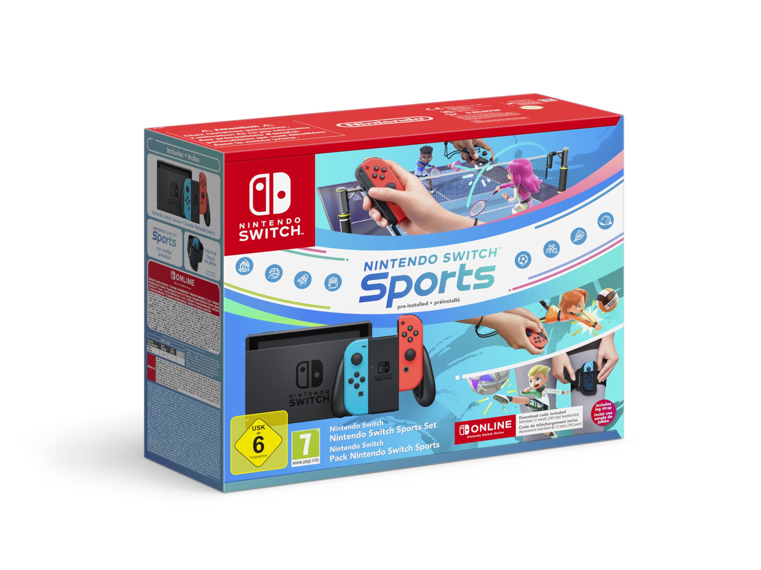 Nintendo Switch-Konsole Neon-Rot/Neon-Blau Switch Sports + 12 months NSO - Image 1