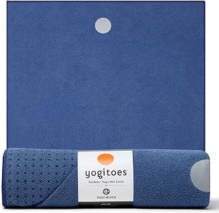 Manduka Yogitoes Serviette de Tapis de Yoga, Serviette de Sport antidérapante en Microfibre pour Hot Yoga, Pilates, Exercices, récupération et Gestion de la Transpiration, 180 cm - Image 1