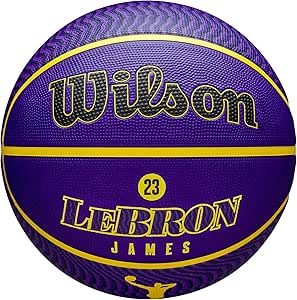 Wilson NBA Player Icon Outdoor BSKT Lebron New, Purple/Yellow, 7 - Image 1