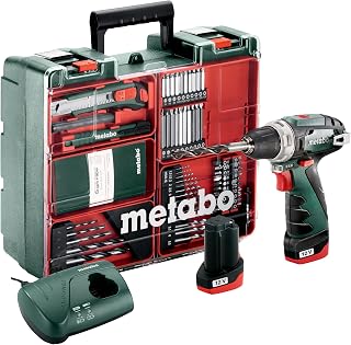 Metabo Perceuse-visseuse sans fil 10,8 V Power Maxx BS Basic Mobile Atelier + 64 pièces accessoires, 1 pièce, 600080880 , vert - Image 1