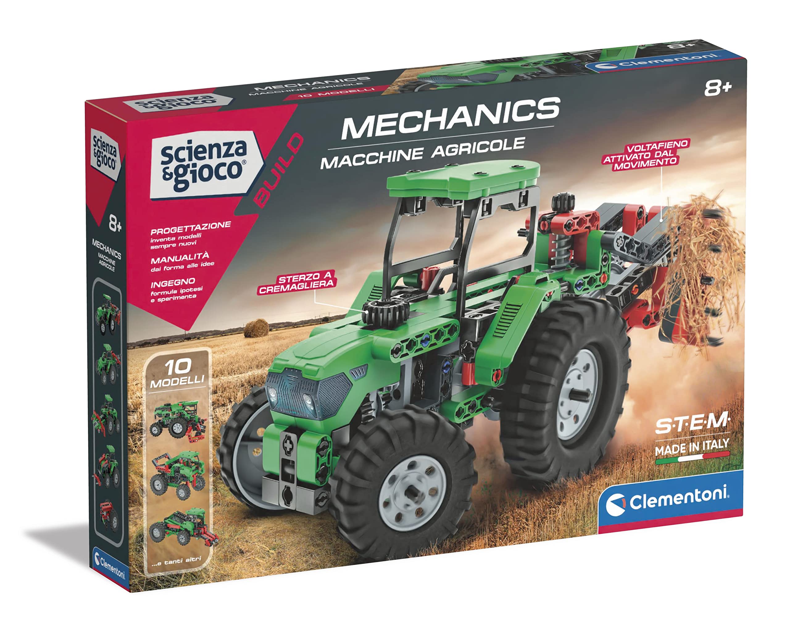 Clementoni - Science Build-Agricultural Machines-Set Constructions Children, Mechanical Workshop, Scientific Game 8 Years (Italian Version) -Made in Italy, Colour, 19327 - Image 1
