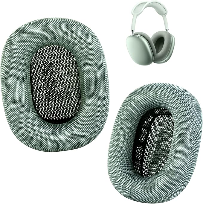AirPods Max Ear Cushions - Upgraded Mesh Cushions Compatible with Apple AirPods Max with Silicone Layer, Magnet, Memory Foam & Noise Isolating (Green) - Image 1