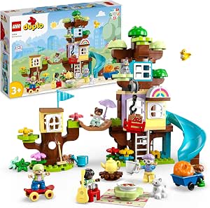LEGO 10993 Duplo The Tree House 3-in-1, Educational Toy for Children from 3 Years, Girls and Boys, with 4 Animal Figurines, Bricks and Slide - Image 1