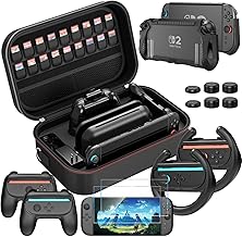 HEYSTOP Case for Nintendo Switch 2 Accessories Kit with Switch 2 Protective Cover, Dockable Case for Switch 2 Tempered Film Racing Steering Wheel and Grip Joy-Con for Nintendo Switch 2 Controller - Image 1