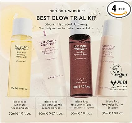 haruharu Wonder Best Glow Trial Kit, Strong, Hydrated, Glowing, Daily Routine, Mini Size, Double Cleansing, Toner, Barrier Essence - Image 1