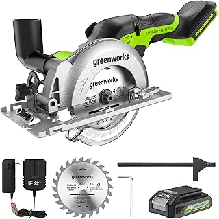4.5" Brushless 24V Compact Circular Saw (6500rpm), 2.0Ah Battery and Compact Charger Included - Image 1