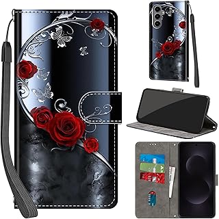 Coque pour Samsung Galaxy S25 FE 5G, Etui Protection Housse Premium en Cuir PU Portefeuille, [Ranges Cartes] [Fonction Support] Pochette pour Samsung S25 FE, Papillon d'argent - Image 1