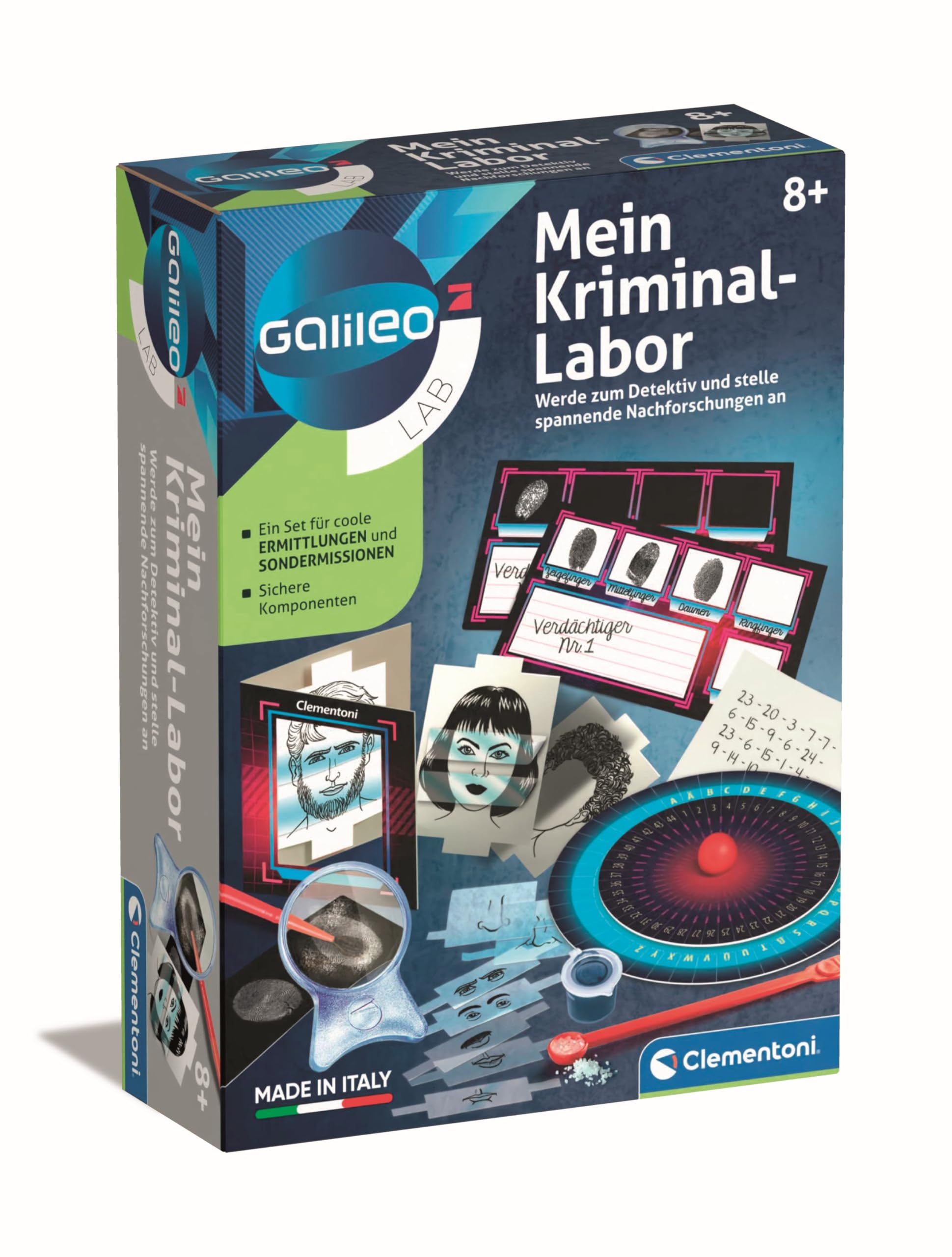 Galileo Lab My Criminal Laboratory - Detective Kit for Children from 8 Years Old - Equipment for Young Detectives, Investigators and Agents - 59321 Clementoni - Image 1