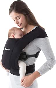 Ergobaby Embrace Baby Carrier Physiological and Ergonomic Extremely Soft, Pure Black BCEMABLK - Image 1