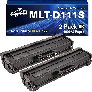 MLT-D111S Lot de 2 toners noirs compatibles avec Samsung D111S MLT-D111S D111L MLT-D111L pour Samsung Xpress SL-M2020 2020W 2022FW 2022W 2070FW 2070W - Image 1