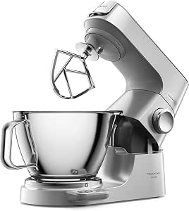 Kenwood Titanium Chef Baker KVC85.004SI Patisserie Processor with Integrated Scales, Includes 3-Piece Pastry Set, Mixing Bowl of 5L and 3.5L, Progressive Cruise Control, 1200W, Silver - Image 1