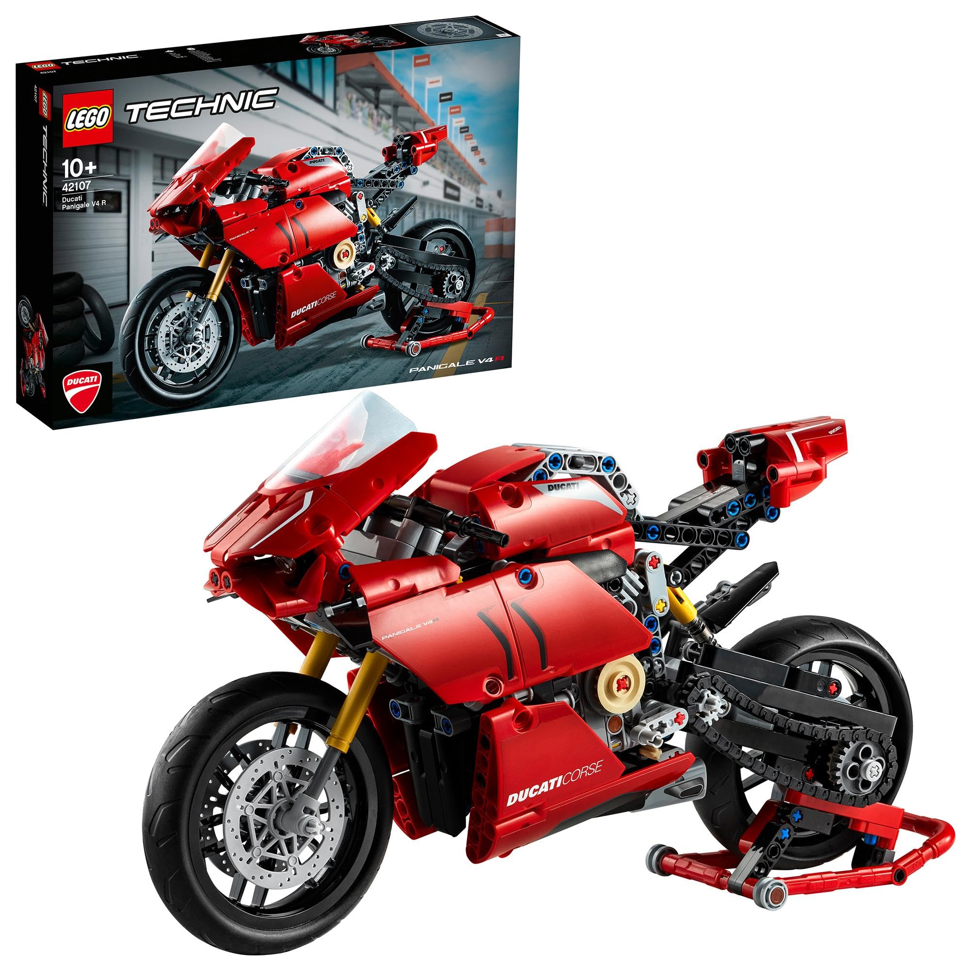 LEGO 42107 Technic Ducati Panigale V4 R, Modèle Réduit à Construire de Moto Pour Adultes, Kit de Construction 2en1, Idée Cadeau - Image 1