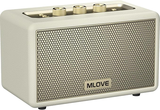 MLOVE A200 Portable Bluetooth Speaker with Aux Input, Micro SD Card Slot, USB Port, Powerful Subwoofer, TWS Pairing, Long Battery and Power (White) - Image 1