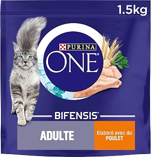 PURINA ONE | BIFENSIS | Croquettes pour Chat Adulte | Renforce le système immunitaire, améliore l'équilibre du microbiome, aide à maintenir un système urinaire sain | Poulet | Sac | Lot de 6 x 1,5Kg - Image 1
