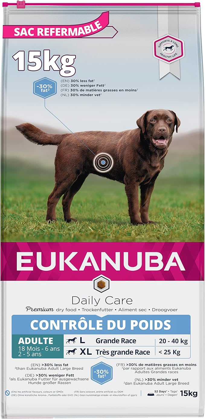 Eukanuba Dog Daily Care Adult Weight Control for Large Breed Chicken 15kg - Image 1