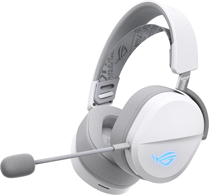 ASUS ROG Pelta White - Wireless Gaming Headset - Tri-Mode Connectivity with Speednova, 50mm Titanium Plated Membranes, 10mm Ultra-Wide Band Mic, 60-Hour Battery, 319g Weight - Image 1