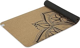 Gaiam Tapis d'exercice de yoga en liège naturel durable résistant à la transpiration et aux odeurs | Dos antidérapant en TPE pour éviter de glisser | Idéal pour le yoga chaud, le pilates, le fitness - Image 1