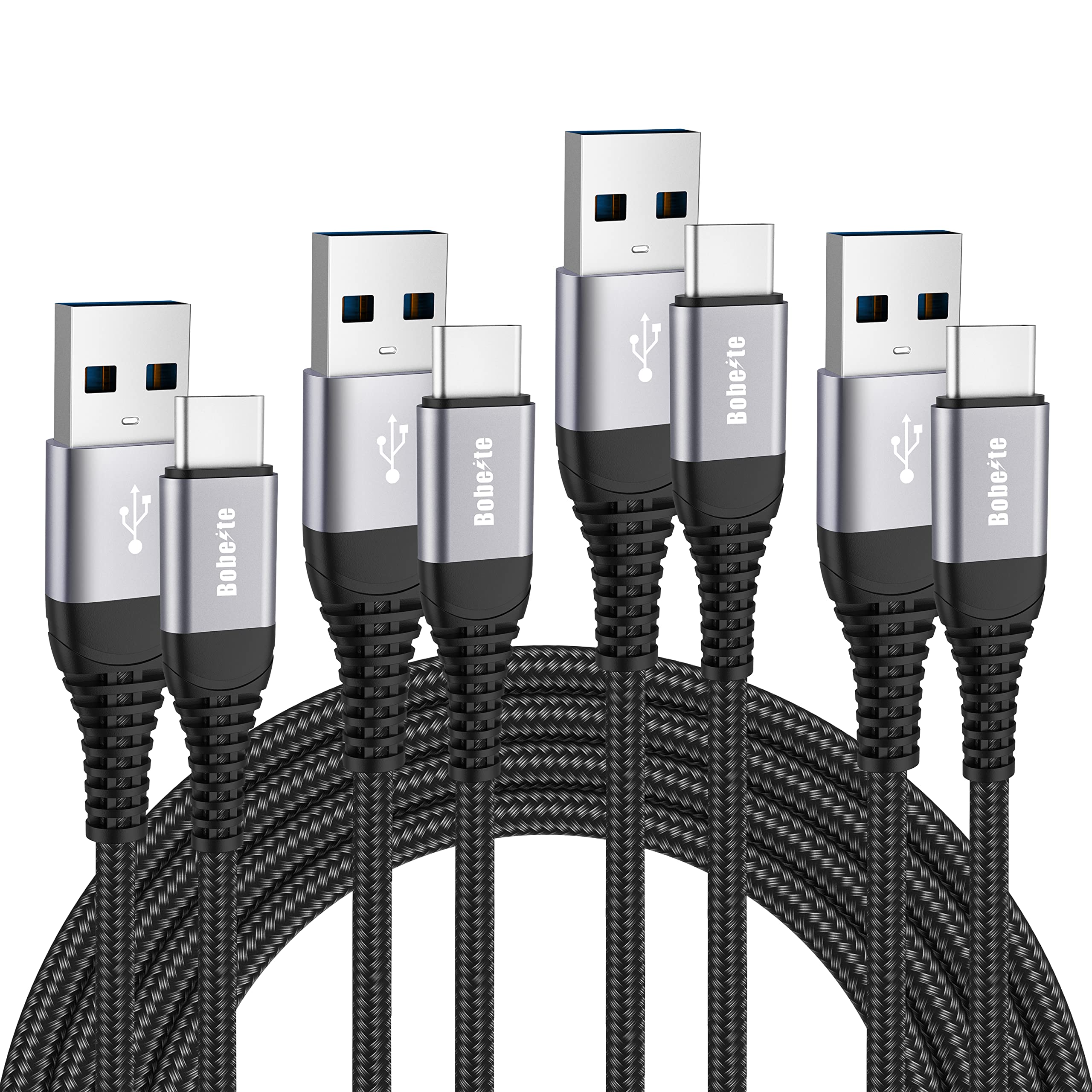 USB C Fast Charge Cable [Pack of 4, 1M+2M+2M+3M], USB Type C Charger Cable for Samsung Galaxy S20 S21 S22 Plus Ultra S10 S10E S8 S9,A51 A71 A31 A52 A72,A41 A21 A21S A50 A44 0A70 ,A3 A5 2017 - Image 1