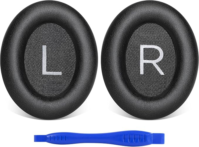 Link Dream Ear Pads for Bose QuietComfort 45 (QC45)/QuietComfort SE (QC SE) - Replacement Earpads in Soft Protein Leather with Insulation Memory Foam (Black) - Image 1