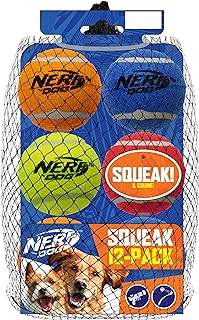 Nerf Dog Coffret Cadeau de 12 Jouets pour Chien, Comprend Une Balle de Tennis couinante de 6,3 cm, matériau Nerf Tough Multicolore - Image 1