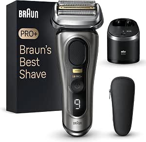 Braun Series 9 PRO+ 9565cc, Men's Electric Shaver, 5 Shaving Elements, Integrated Precision Trimmer, SmartCare Station, Waterproof, 60 Min Battery Life, Made in Germany, Graphite - Image 1