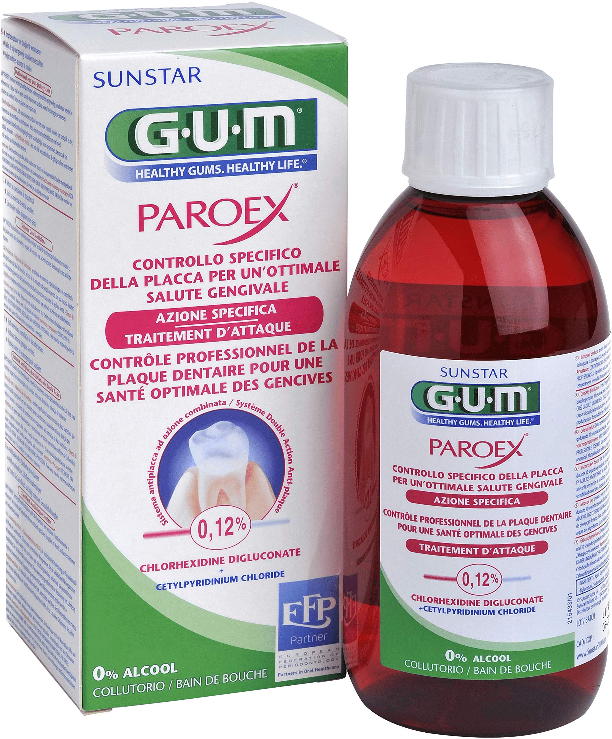 GUM PAROEX MOUTH BATH 0.12% CHLORHEX. 300ML 1784 - Image 1