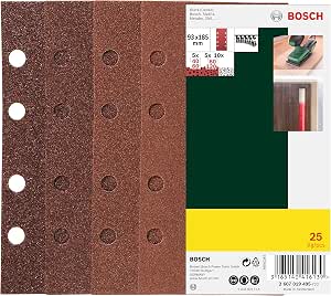 Bosch Accessories 25 Pieces Sanding Discs Set (Various Materials, 40/60/80/120 Grit, 8 Holes, Eccentric Sander Accessories) - Image 1