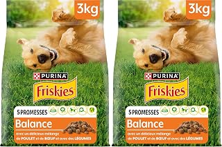 FRISKIES | Balance | Chien | Croquettes pour Chiens Adultes | au Poulet, au Boeuf et Légumes | Source de protéines de Haute qualité | Sac | 3 KG (Lot de 2) - Image 1