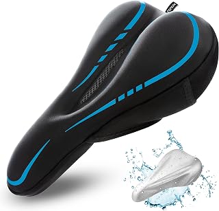 Coussin étroit de selle de vélo, [mousse à mémoire de forme et gel supplémentaires] Coussin de selle de vélo confortable, pour vélo de route, Peloton VTT, accessoires de cyclisme confortables, - Image 1