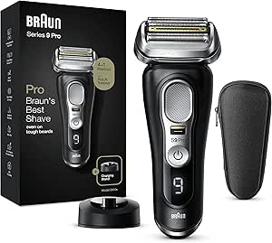Braun Series 9 Pro Men's Beard Electric Shaver, Black/Silver, 4+1 Head with ProLift, 60 Minute Battery, Wet & Dry, for 1, 3 and 7 Day Beards, 9410s - Image 1