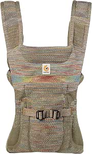 Ergobaby Aerloom Baby Carrier for Newborn to Little Child, 3 Ergonomic Positions, on the Belly or Back, Formaknit, Seagrass Green - Image 1