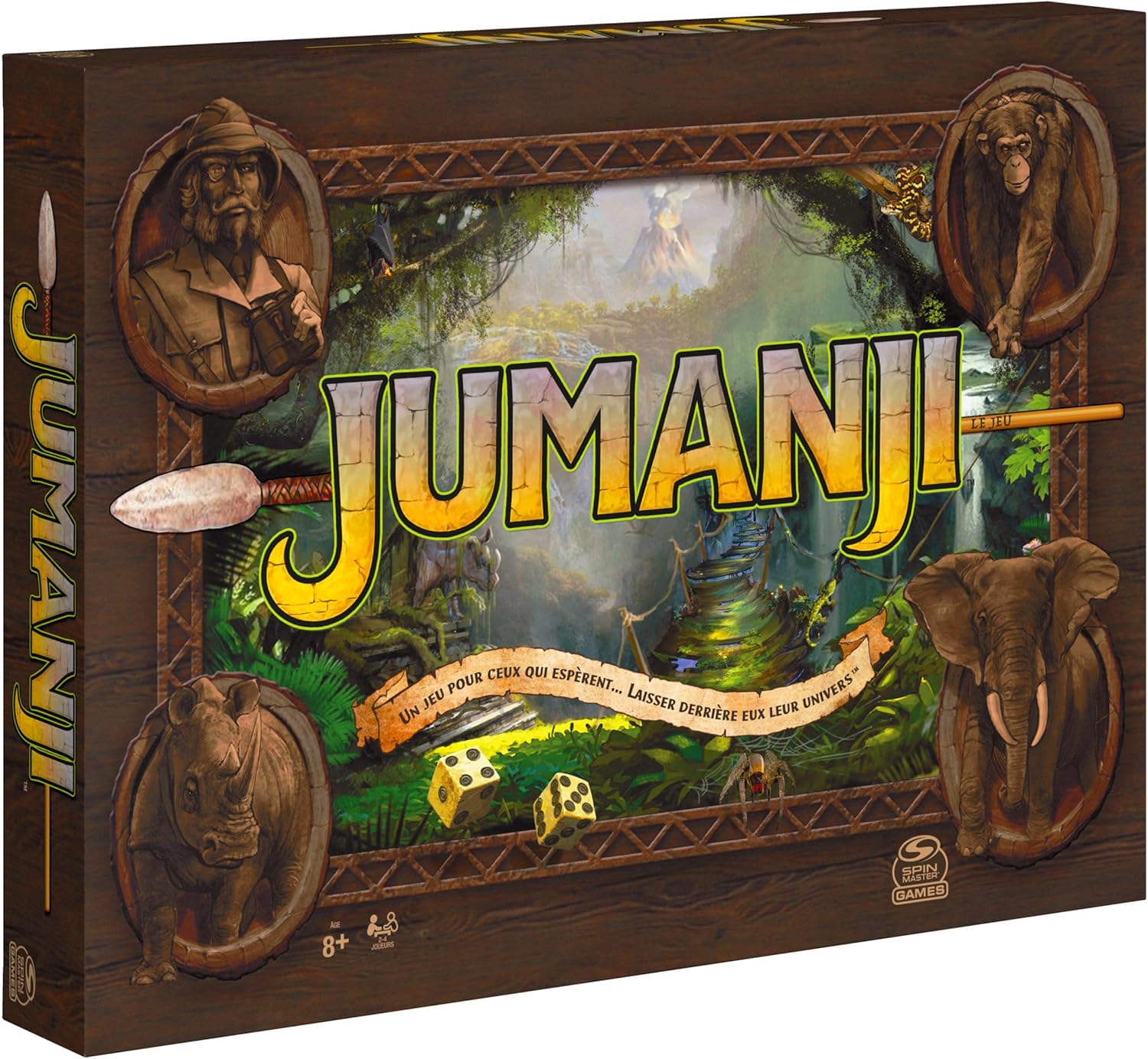 Jumanji - Jumanji Retro - Jeu de Société Famille - Jeu De Plateau avec Nombreux Défis - Ambiance du Film - Version Française - Jouet Enfant 8 Ans et + - Image 1