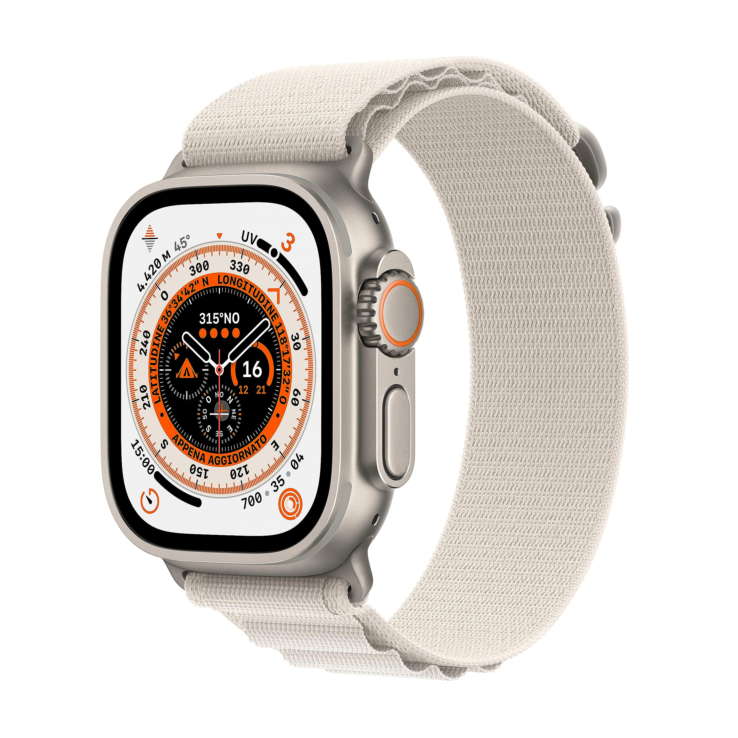 2022 Apple Watch Ultra GPS + Cellular, Boîtier en Titane de 49 mm avec Boucle Alpine Lumière stellaire - Small - Image 1