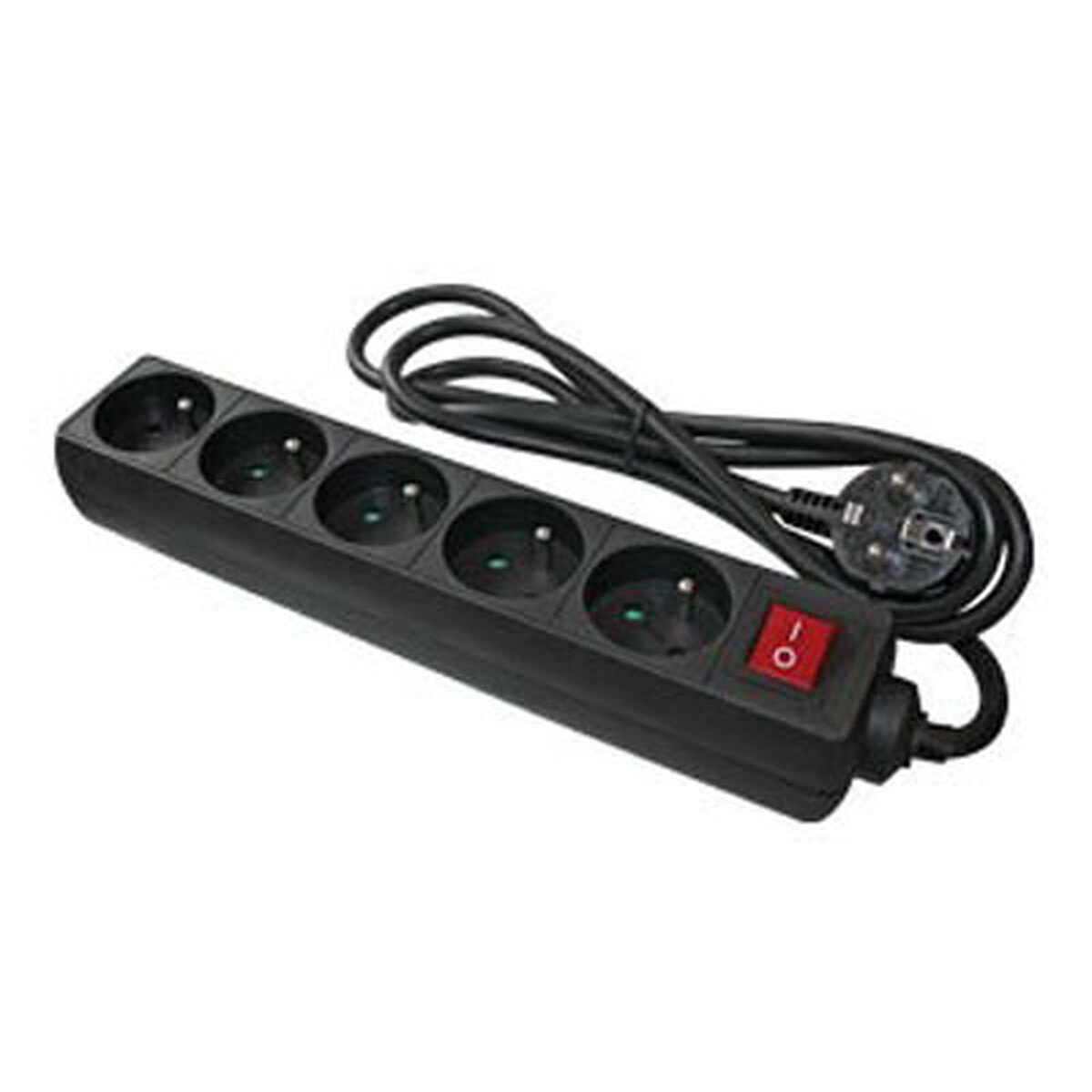 Multiprise 5 prises avec interrupteur (Noir) - Image 1