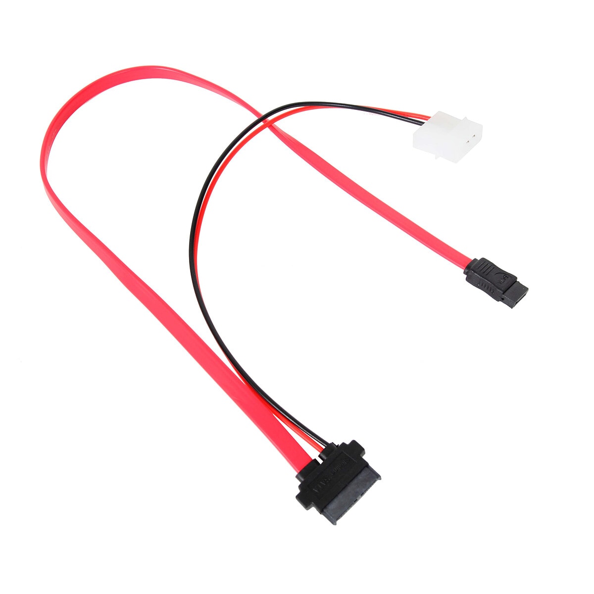 Câble Slim-SATA 2-en-1 avec alimentation Molex (pour lecteur optique slim ou SSD 1.8'') - Image 1