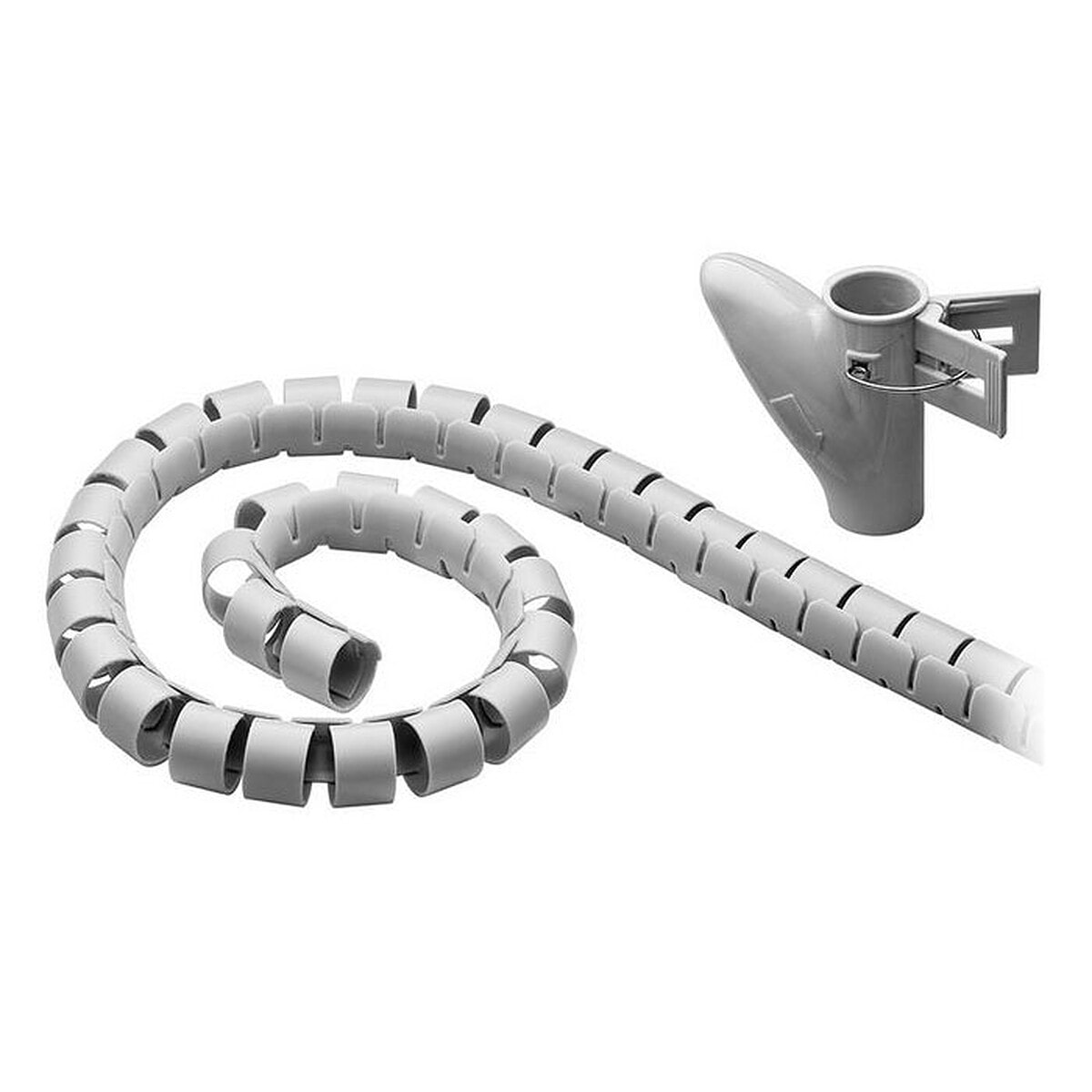 Gaine de rangement haute qualité pour câbles - diamètre 20 mm max. - longueur 2.5 m (coloris gris) - Image 1