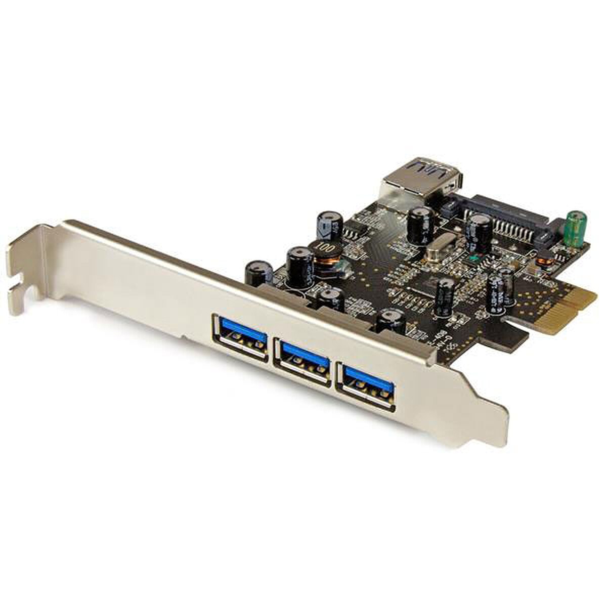 StarTech.com Carte contrôleur PCI-E (4 ports USB 3.0 Type-A - 1 interne et 3 externes) - Image 1