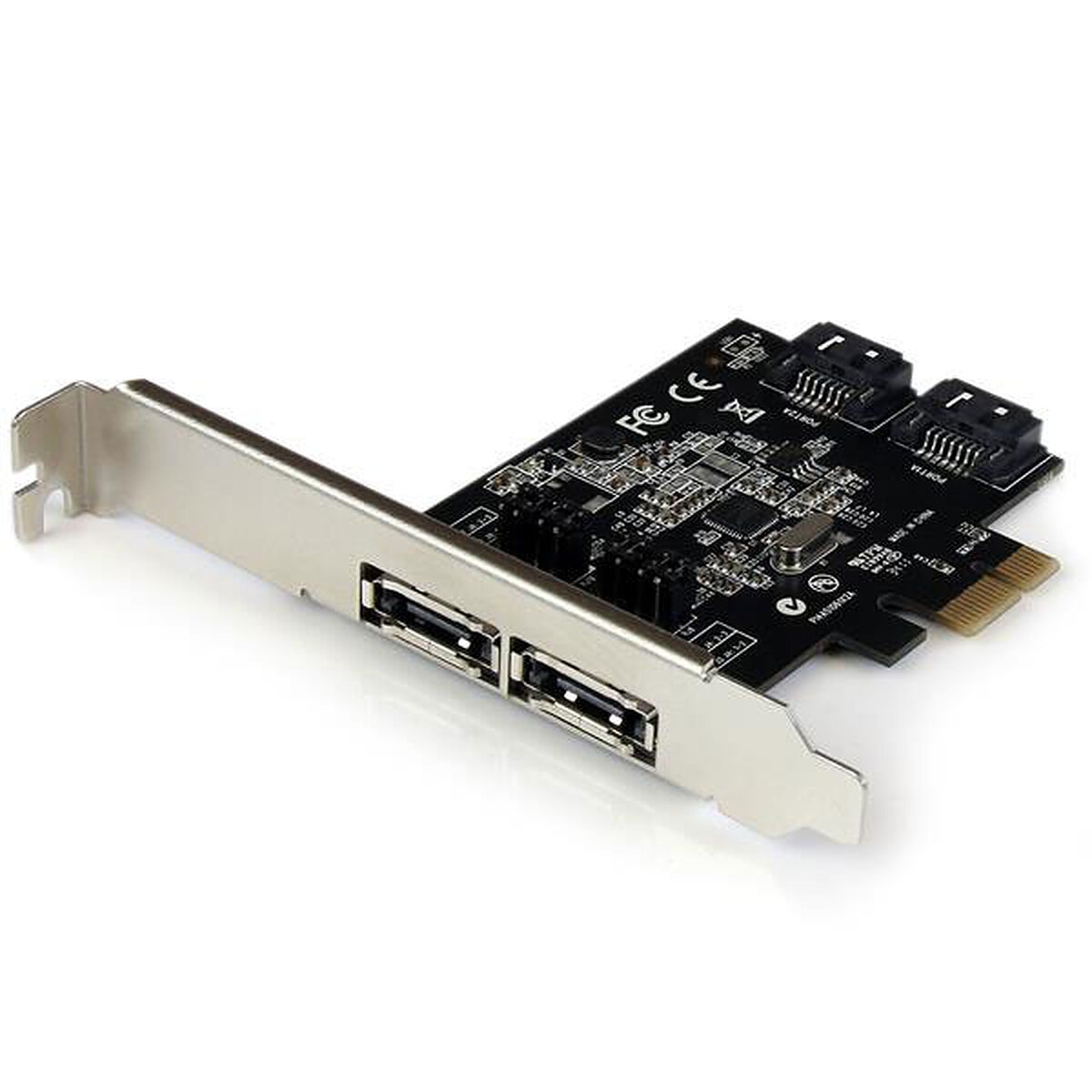 StarTech.com Carte contrôleur PCI-E avec 2 ports SATA III interne et 2 ports eSATA externe - Image 1