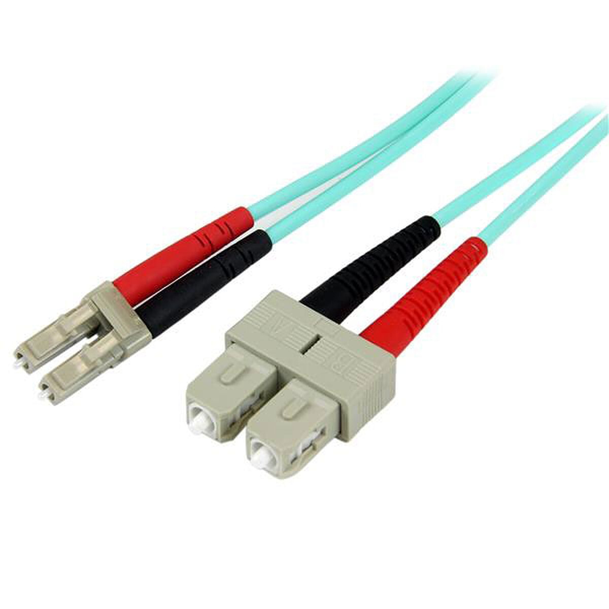 StarTech.com Câble fibre optique duplex 50/125 OM3 multimode LC/SC - 2 m - Turquoise - Image 1