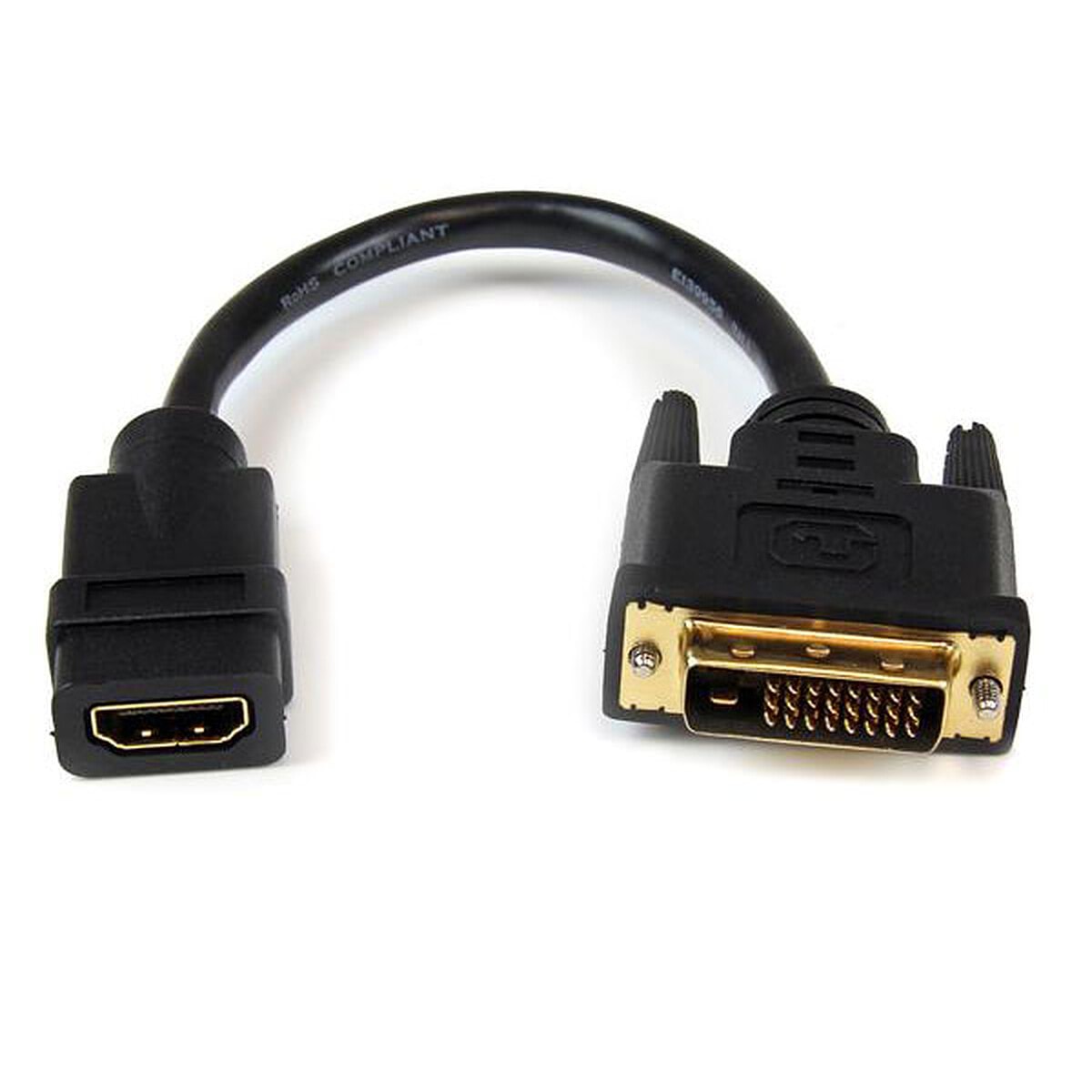 StarTech.com Câble adaptateur vidéo HDMI vers DVI-D - F/M - 20 cm - Image 1