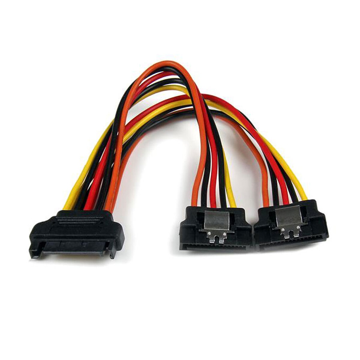 StarTech.com Câble répartiteur en Y d'alimentation SATA vers 2x SATA avec verrouillage - 15 cm - Image 1