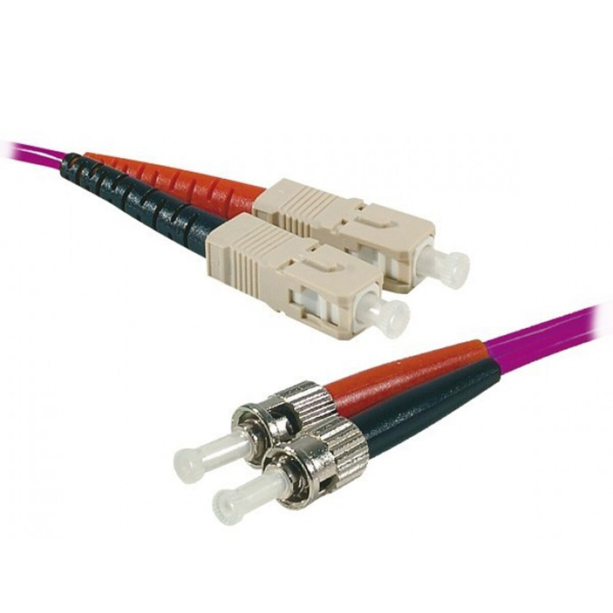 Jarretière optique duplex multimode 2mm OM4 ST-UPC/SC-UPC (1 mètre) - Image 1