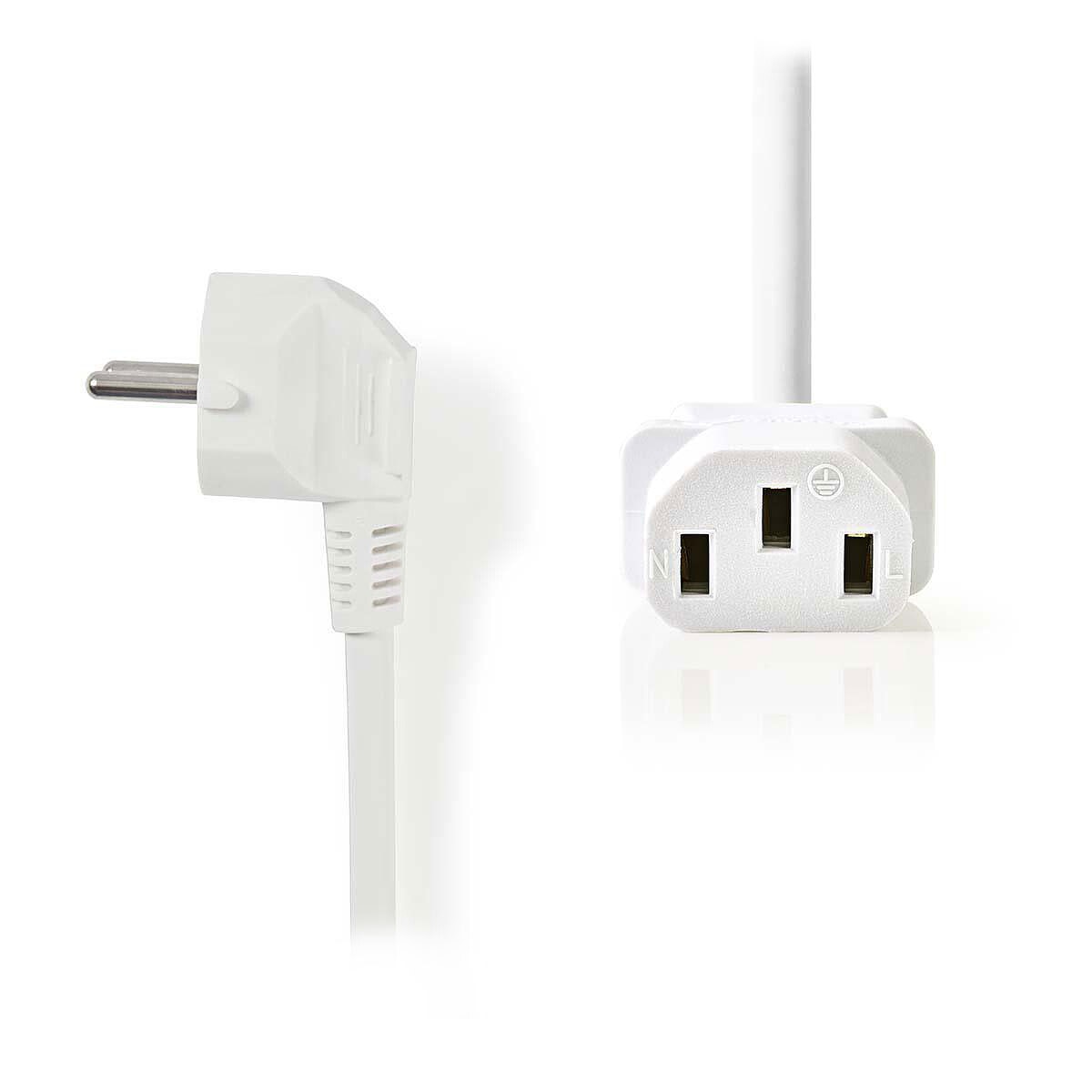 Nedis Câble d'alimentation pour PC, moniteur et onduleur blanc - 2 mètres - Image 1