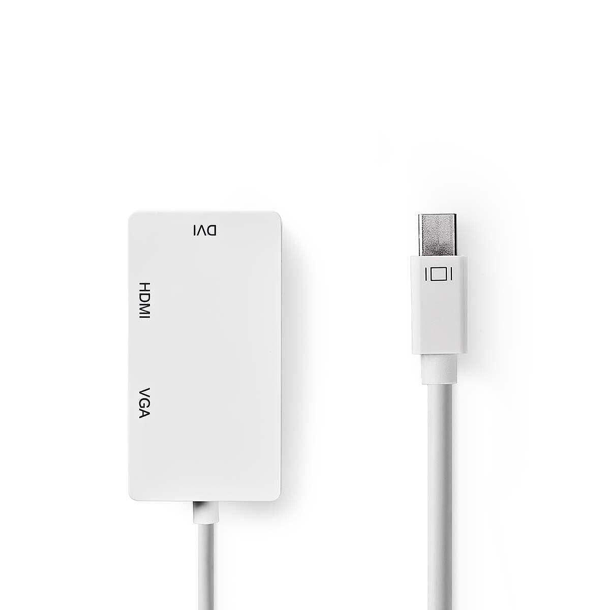 Nedis Adaptateur Mini-DisplayPort vers HDMI, DVI et VGA (Mâle/Femelle) - Image 1