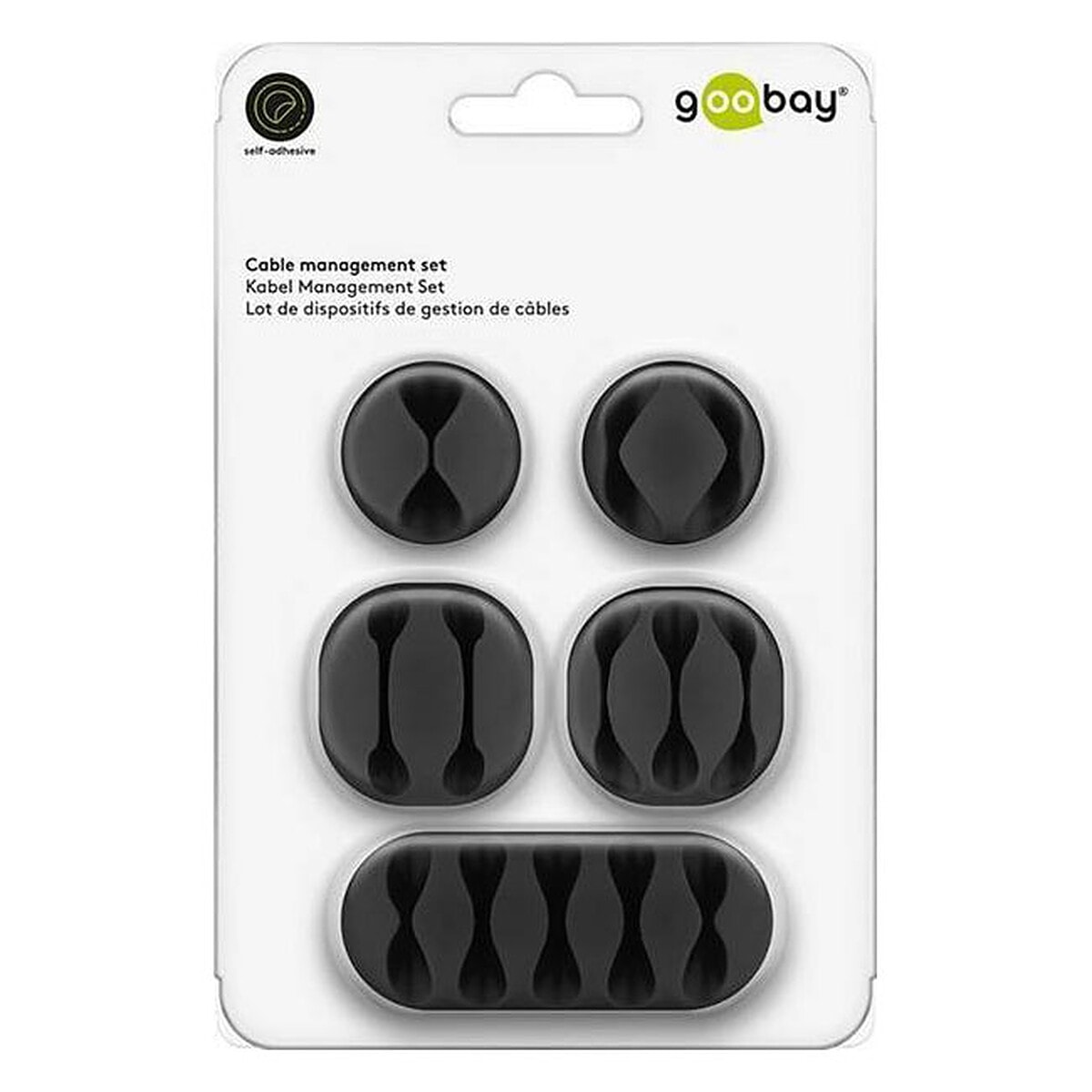 Goobay Set Cable Management - Noir - Image 1