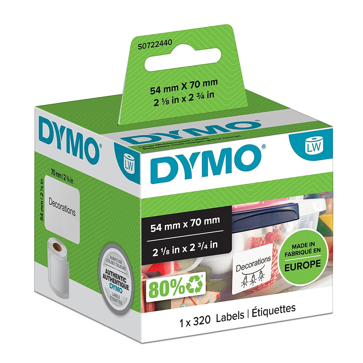DYMO 320 étiquettes disquettes pour imprimante LabelWriter 54 x 70 mm - Image 1