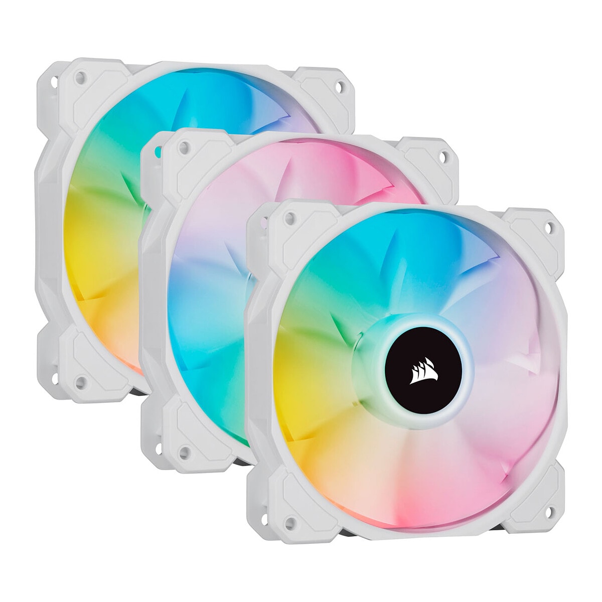 Corsair SP120 RGB ELITE Triple Pack Blanc + Ligthing Node CORE - Image 1