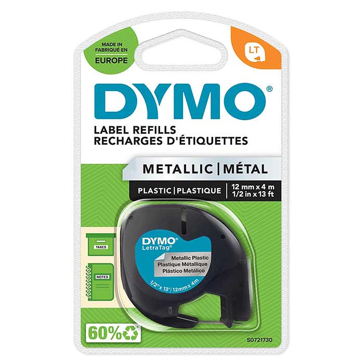 DYMO LetraTAG Ruban d'Étiquettes Métalliques - Image 1